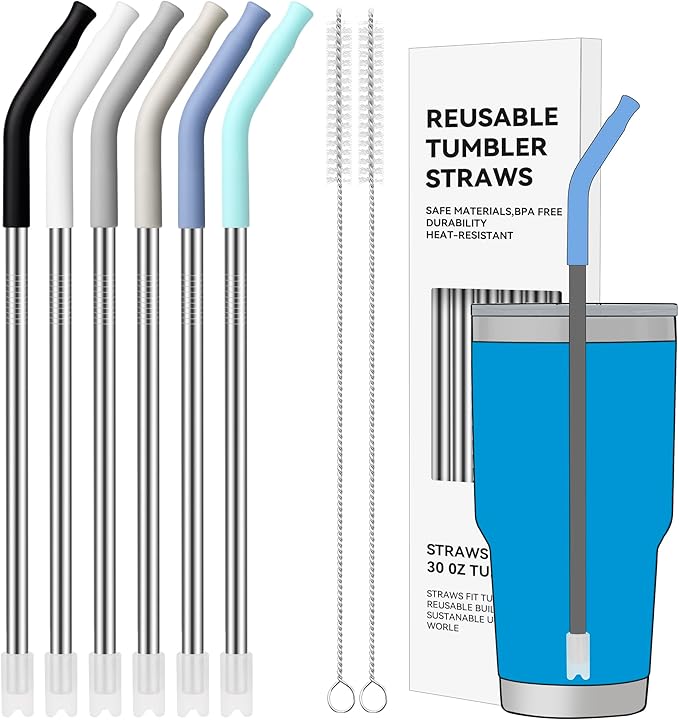 30 oz Straight Metal Straws by AccessoriesForWaterBottle