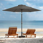 JEAREY 7.5FT Patio Umbrella Market Table Umbrella with 6 Sturdy Ribs, Push Button Tilt/Crank Outdoor Umbrella for Garden, Deck, Backyard, Pool and Beach,Gray - Image 7