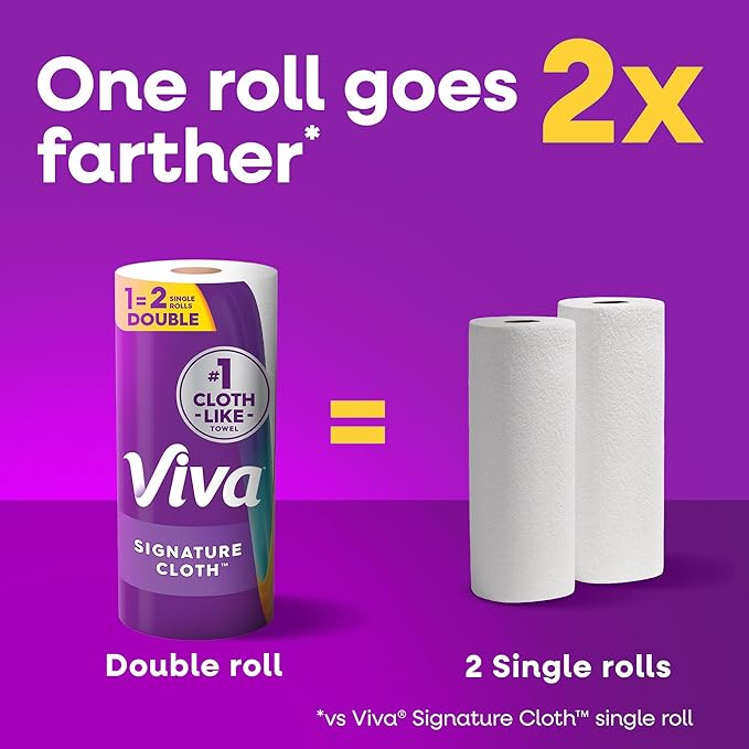 Viva Signature Cloth Paper Towels, Choose-A-Sheet Size, 3 Double Rolls - Image 4