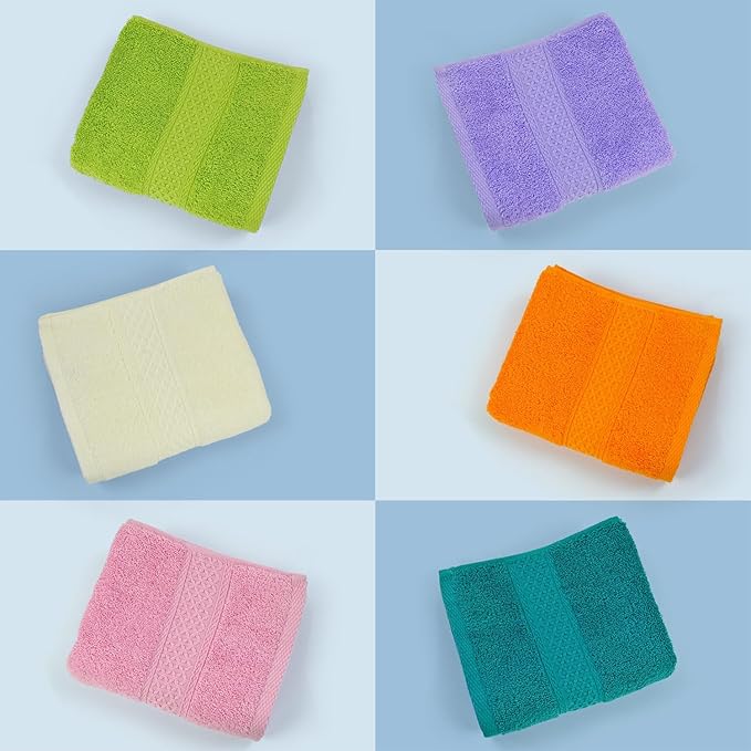 Cleanbear 6 Pack Hand Towels for Bathroom, 100% Cotton Absorbent Face Towels - Image 3
