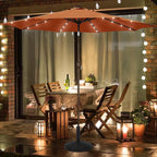 Blissun 9 ft Solar Umbrella with 32 LED Lights for Garden, Deck, Backyard (Rust) - Image 6