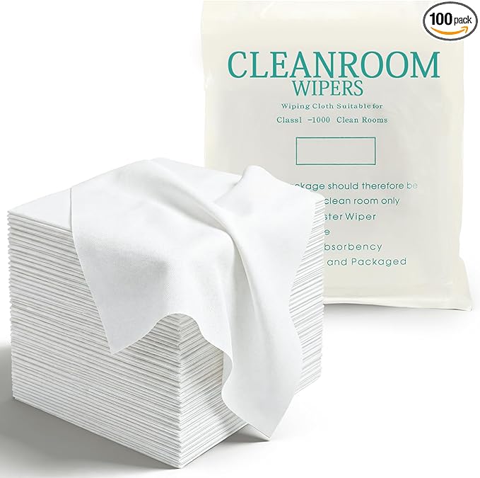 100 Pcs Cleanroom Cloth Wipes Microfiber Lint Free Cloth Disposable Clean by Unknown