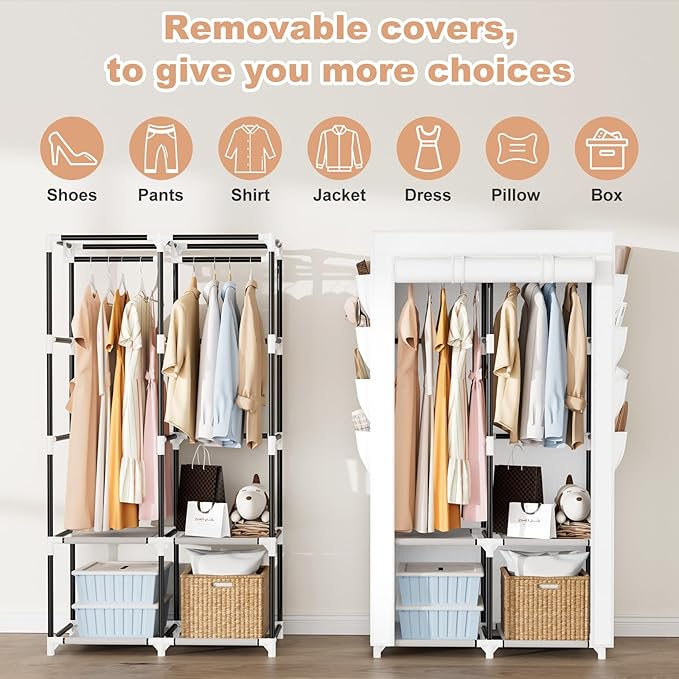 Portable Closet for Hanging Clothes, Portable Wardrobe Closet - Image 6