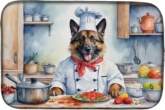 Caroline's Treasures DAC6202DDM Belgian Tervuren The Chef Dish Drying Mat by CarolinesTreasures