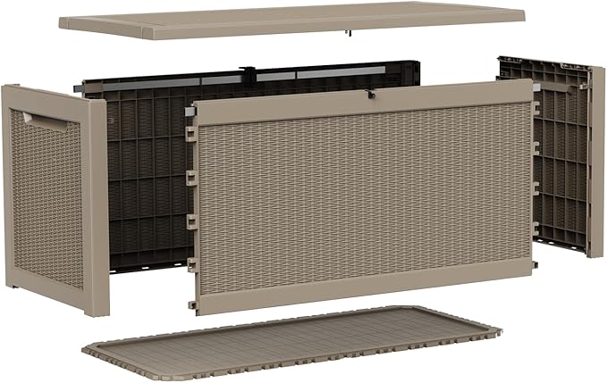 310 Gallon Lockable Outdoor Storage Box – Waterproof Resin Deck Box for Patio Furniture, Garden Tools, Pool Accessories (Gray) - Image 8