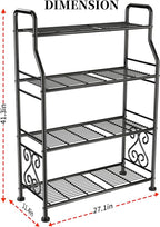 GIOTORENT Plant Stand Outdoor Indoor 4 Tier Metal Waterproof - 41.3" Plant Shelf for Patio, Balcony, Living Room, Large Capacity Tiered Plant Rack, Black - Image 3