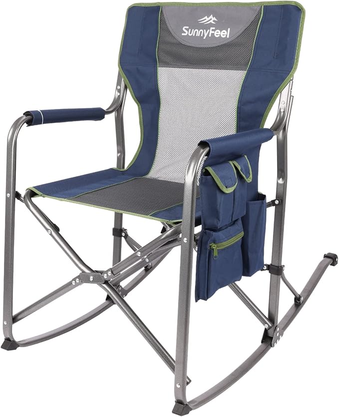 SUNNYFEEL Camping Directors Chair, Heavy Duty,Oversized Portable Folding Chair with Side Table, Pocket for Beach, Fishing,Trip,Picnic,Lawn,Concert Outdoor Foldable Camp Chairs by SunnyFeelCamping