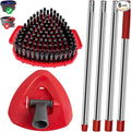 4-Section Stainless Steel Spin Mop Handles, Mop Base & Upgrade Scrub Brush Combo by GFRED