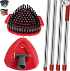 4-Section Stainless Steel Spin Mop Handles, Mop Base & Upgrade Scrub Brush Combo by GFRED