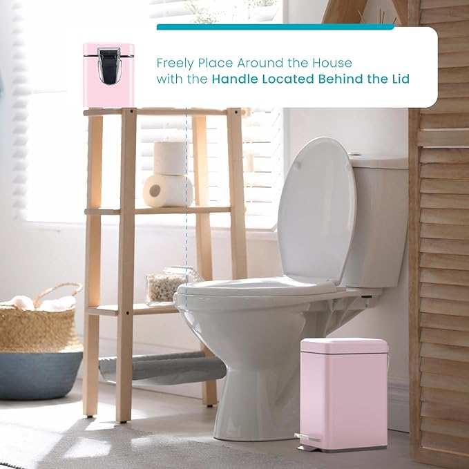 Home Zone Living 1.3 Gallon Small Bathroom Trash Can - Image 6