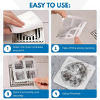 50 Pack Premium Disposable Shower Drain Hair Catcher Stickers – Waterproof Mesh - Image 2