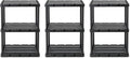 Gracious Living 3 Pack Light Duty Storage Shelves, Knect-A-Shelf 3-Shelf Ventilated Shelving Rack Organizer for Home, Garage, Basement, Laundry, Black by GraciousLiving