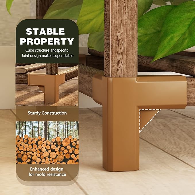 Bamworld 62 " Tall Plant Stand for Indoor Plants Outdoor Corner Plant Shelf Flower Stands for Living Room Balcony and Garden - Image 3