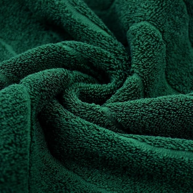 Jacquotha 2-Piece Hand Towels Set in Forest Green, Wavy Striped Jacquard Towels - Image 3