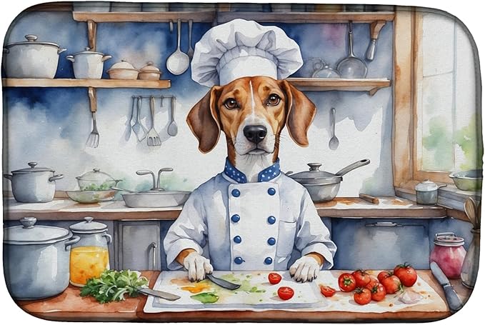 Caroline's Treasures DAC6188DDM American Foxhound The Chef Dish Drying Mat by CarolinesTreasures
