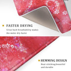 Valentines Day Dish Drying Mat for Kitchen Counter Red Heart Flower Decor - Image 3