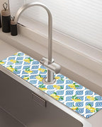 Patterned Sink Faucet Mat Kitchen Splash Guard Super Absorbent Drying Mat by BnhjsdwTablecloth