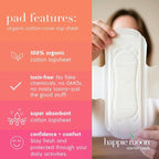 Organic Cotton Cover Tween & Teen Period Pads | Ultra Thin Pads - Image 2