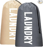 2 Pack XL Travel Laundry Bag, Machine Washable Dirty Clothes Organizer by Fiodrimy