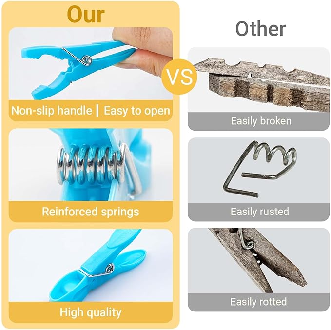 48 Pcs Colorful Plastic Clothes Pins - Image 3