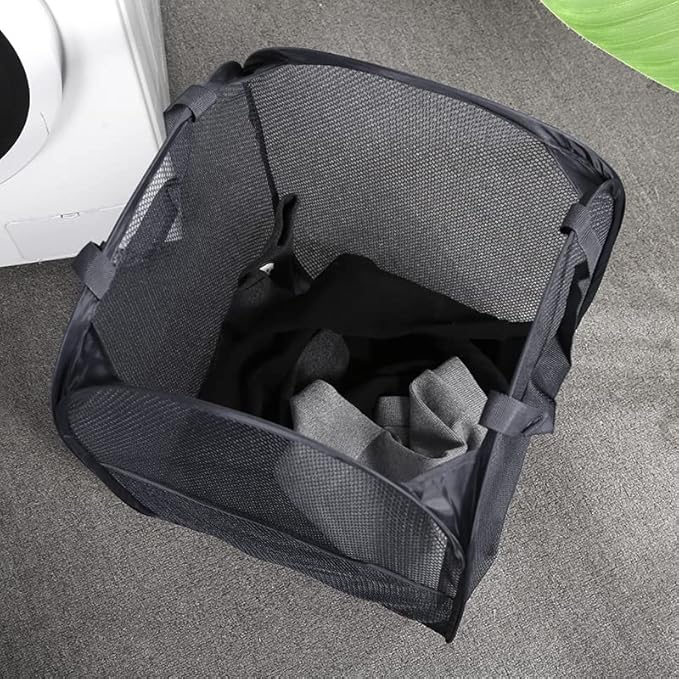 2 Pack Popup Laundry Hamper, Foldable Mesh Laundry Basket - Image 7