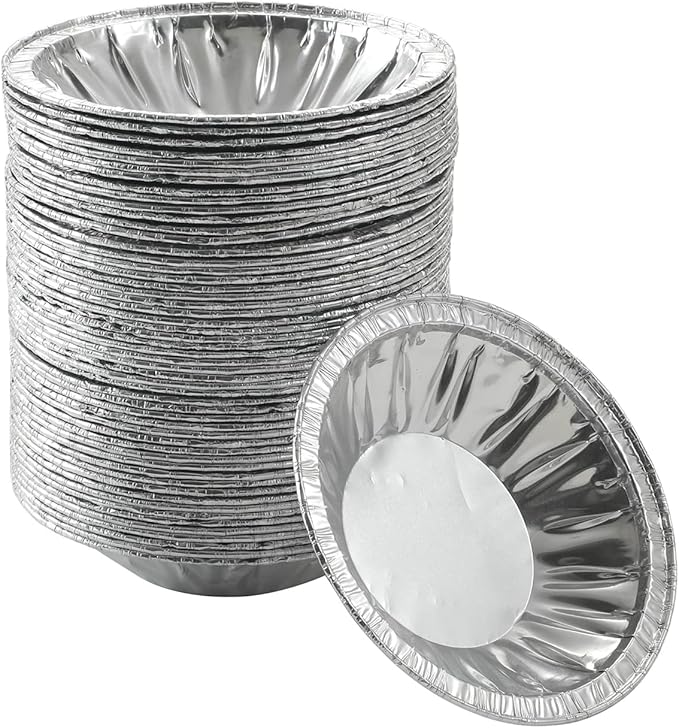 50 Pack - Pie Pans 4 inch, Mini Pie Tins HEAVY-DUTY Disposable Aluminum Foil by Waytiffer