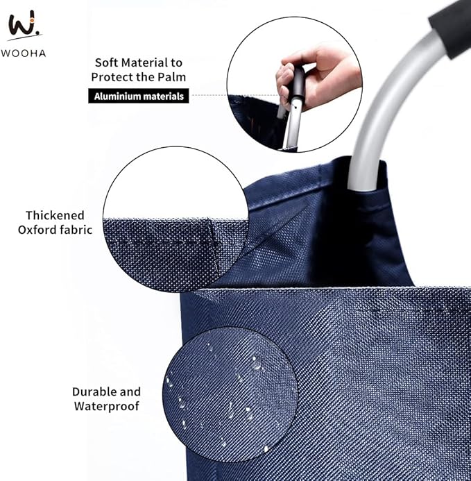 WOOHA 125L Large laundry basket, Collapsible laundry hamper, Tall Clothes - Image 6
