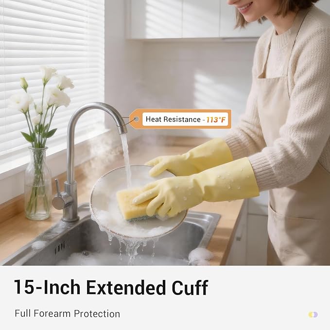 ThxToms 2 Pair Nitrile Dishwashing Cleaning Gloves, - Image 3