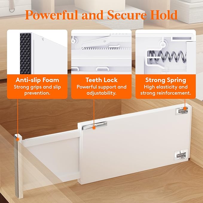 Lifewit 12 Pack 6" High Drawer Dividers 34-56cm/13.5-22" Adjustable Drawer - Image 3