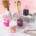 4 Pack Qtip Holder, Canister Apothecary Jar Set, Bathroom Jars - Image 7