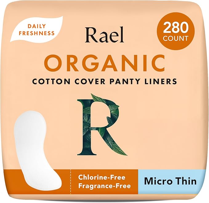 Rael Panty Liners for Women, Organic Cotton Cover by Rael