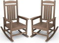 KINGYES Outdoor Rocking Chair Set of 2, High Density Polyethylene Patio Rocking Chairs with 330lbs Support for Adults, Brown by KINGYES
