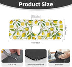 Yellow Lemon Teal Kitchen Sink Splash Guard Faucet Mat 1 Pcs, Absorbent Fast - Image 2