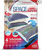 4 Pack Small Vacuum Storage Bags by Spacesaver