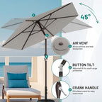 AreShark 7.5FT Patio Umbrella Table Market Umbrella with 6 Sturdy Ribs, Button Tilt/Crank Heavy-Duty Round Outdoor Umbrellas for Garden, Deck, Backyard,and Pool, Foggy Gray - Image 5