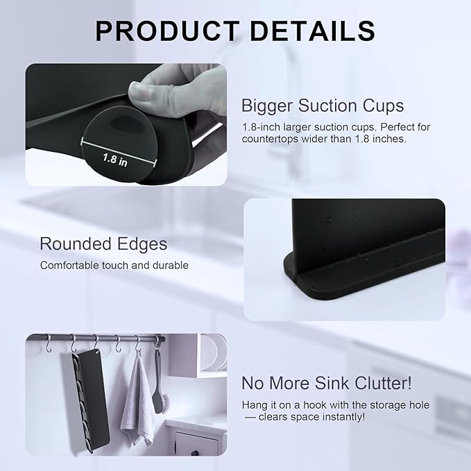 Silicone Sink Splash Guard for Kitchen Faucet – 17.3" Water Splash Guard - Image 7