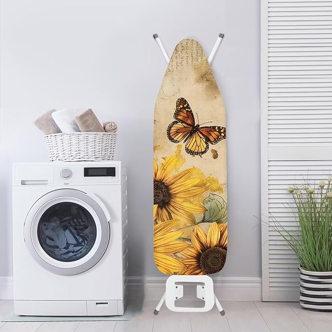 Sunflower Butterfly Ironing Board Cover and Pad, Resist Scorching and Staining - Image 3