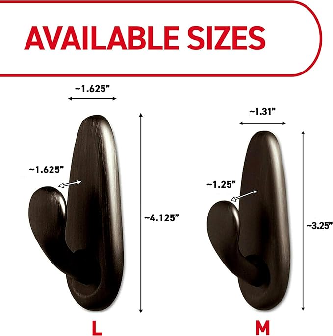 Command Medium Brushed Nickel Hooks, 2 Wall Hook and 4 Strips, Damage-Free - Image 4