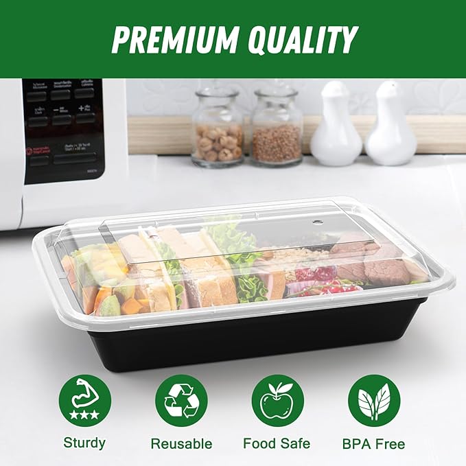 50 Pack 28 oz Meal Prep Containers Reusable - Image 3