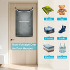 XL Large Hanging Laundry Hamper, Over the Door Laundry Bag - Image 5