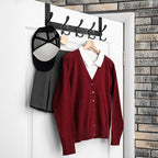 TICONN Over The Door Hooks, 5 Heavy Duty Tri Coat Rack All Metal Coat Hanger - Image 4