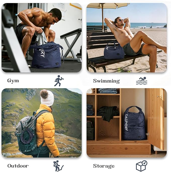 Travel Laundry Bag, Vacuum Compression Dirty Clothes Travel Bag, Waterproof - Image 7