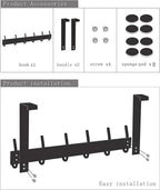 DOKU Over The Door Hook, Heavy Duty Over Door Hanger Holder - Image 8