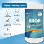 Orighty Microfiber Cleaning Cloths, 75 Sheets Shop Towels, Reusable Paper - Image 2