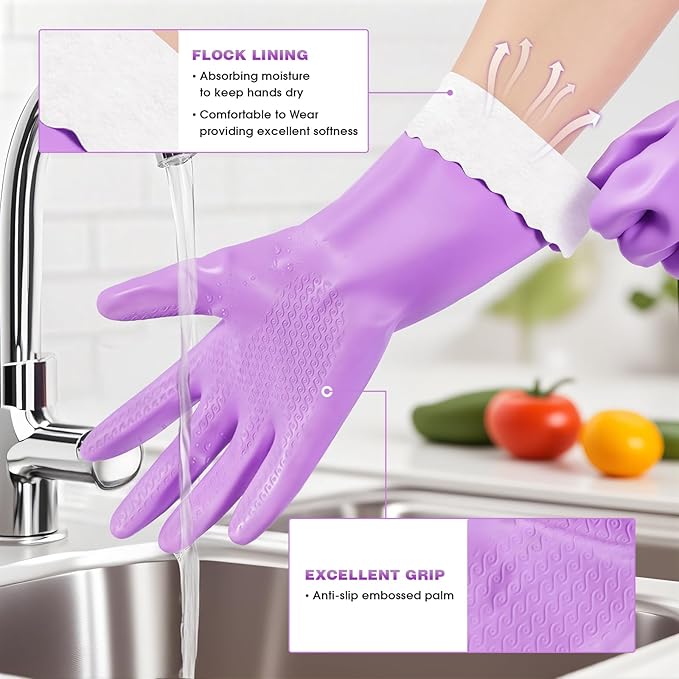 Elgood Reusable Dishwashing Cleaning Gloves - Image 2