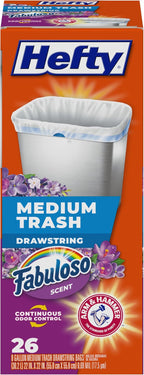 Hefty Medium Trash Bags, Fabuloso Scent, 8 Gallon by Hefty