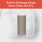 Spectrum Sink Saddle for Kitchen Sink Warm Gray Clear Sponge and Brush Holder - Image 4