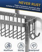 YASONIC Shower Caddy Hanging, Never Rust Shower Organizer Hanging, Aluminum - Image 4