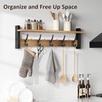 Coat Rack Wall Mount with Shelf, 24 Inch Coat Hanger Walls Mounted, Hat Rack - Image 6