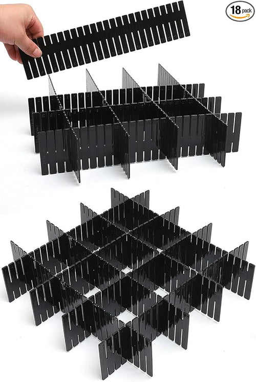 18Pcs Drawer Dividers, Adjustable Drawer Organizer by Flytianmy